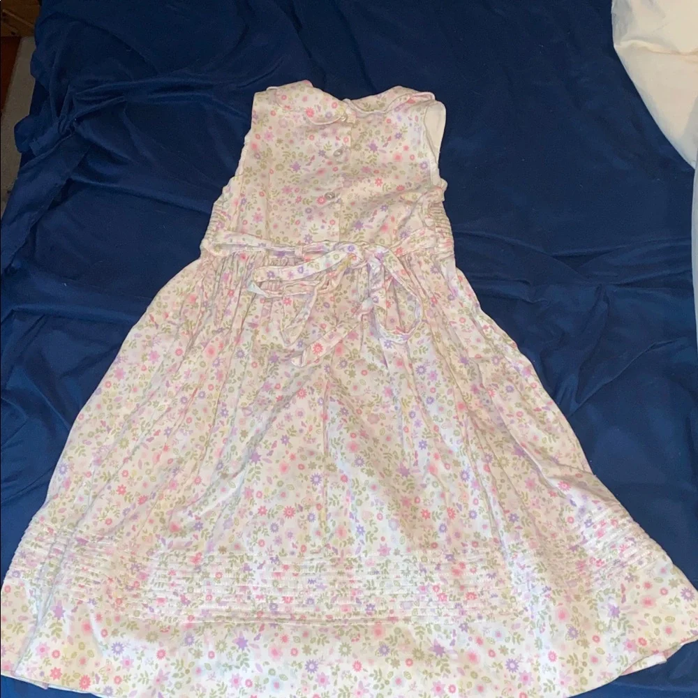 Laura Ashley Vintage Pink Floral Smocked Sundress with Pastel flowers